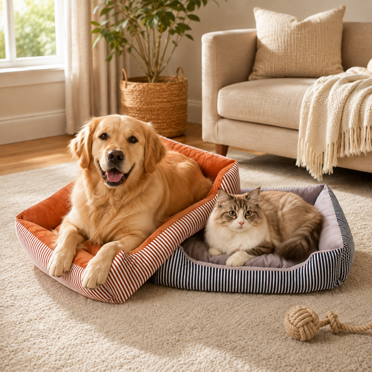Basilstar Dog & Cat Bed – Cozy Washable Pet Mattress