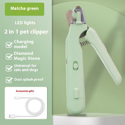 BasilStar 2-in-1 LED Pet Nail Clippers