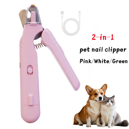 BasilStar 2-in-1 LED Pet Nail Clippers