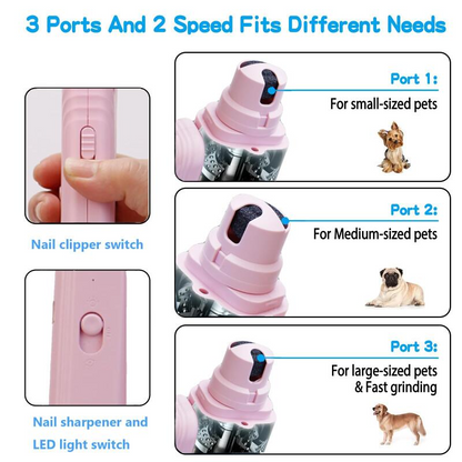 BasilStar 2-in-1 LED Pet Nail Clippers