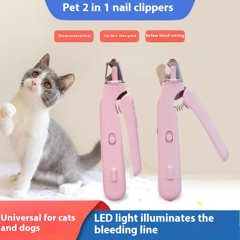 BasilStar 2-in-1 LED Pet Nail Clippers