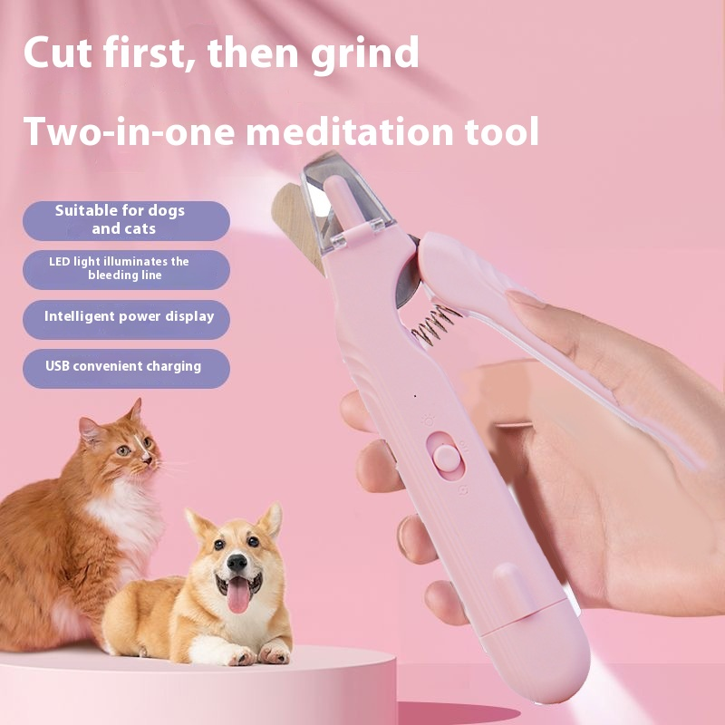 BasilStar 2-in-1 LED Pet Nail Clippers